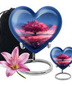 Tree of Life Urn for Human Ashes - Pink Cherry Blossom Design