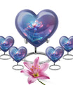 Beautiful Blue Flower Urn - Artistic Floral Design Cremation Urn for Ashes