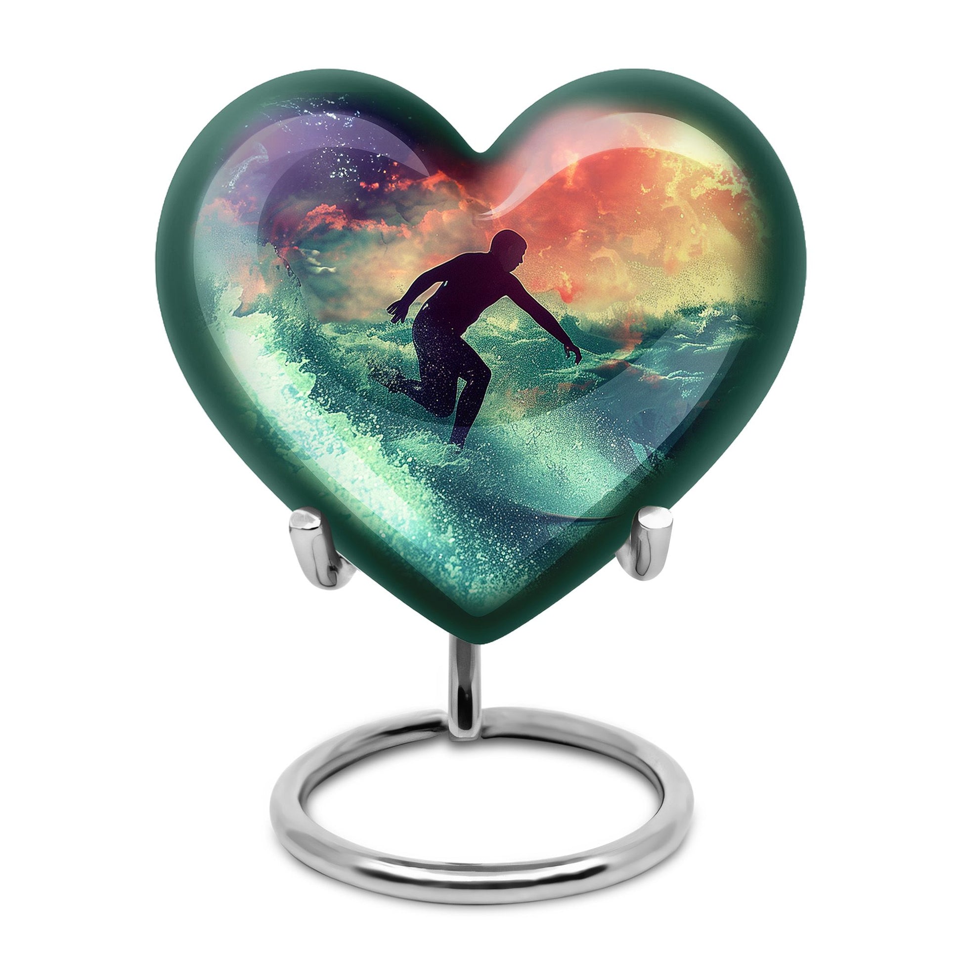 Surfing Man In Ocean - Decorative Unique Urn For Ashes Adult Male