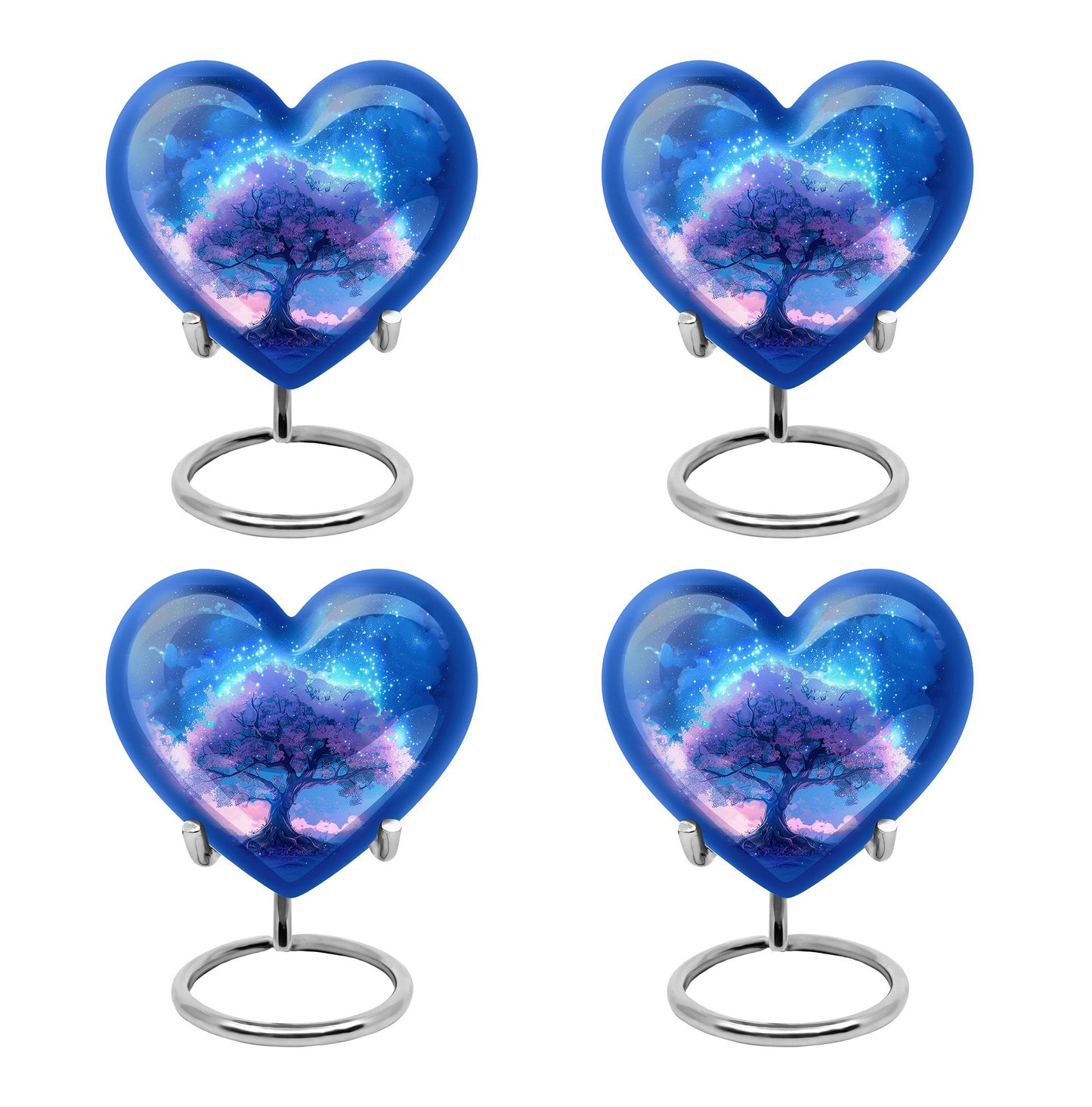 Blue Personalized Tree of Life Cremation Urn for Human Ashes - 10-inch, 200 cu in - Yatskia