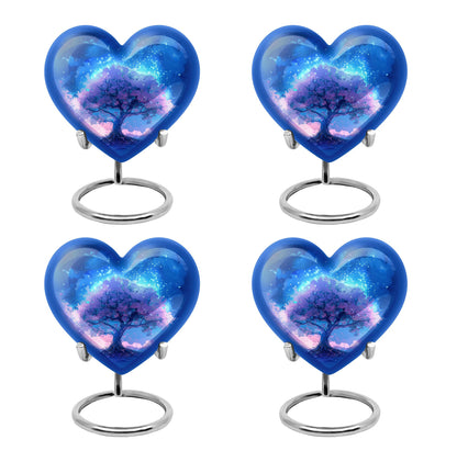 Blue Personalized Tree of Life Cremation Urn for Human Ashes - 10-inch, 200 cu in - Yatskia