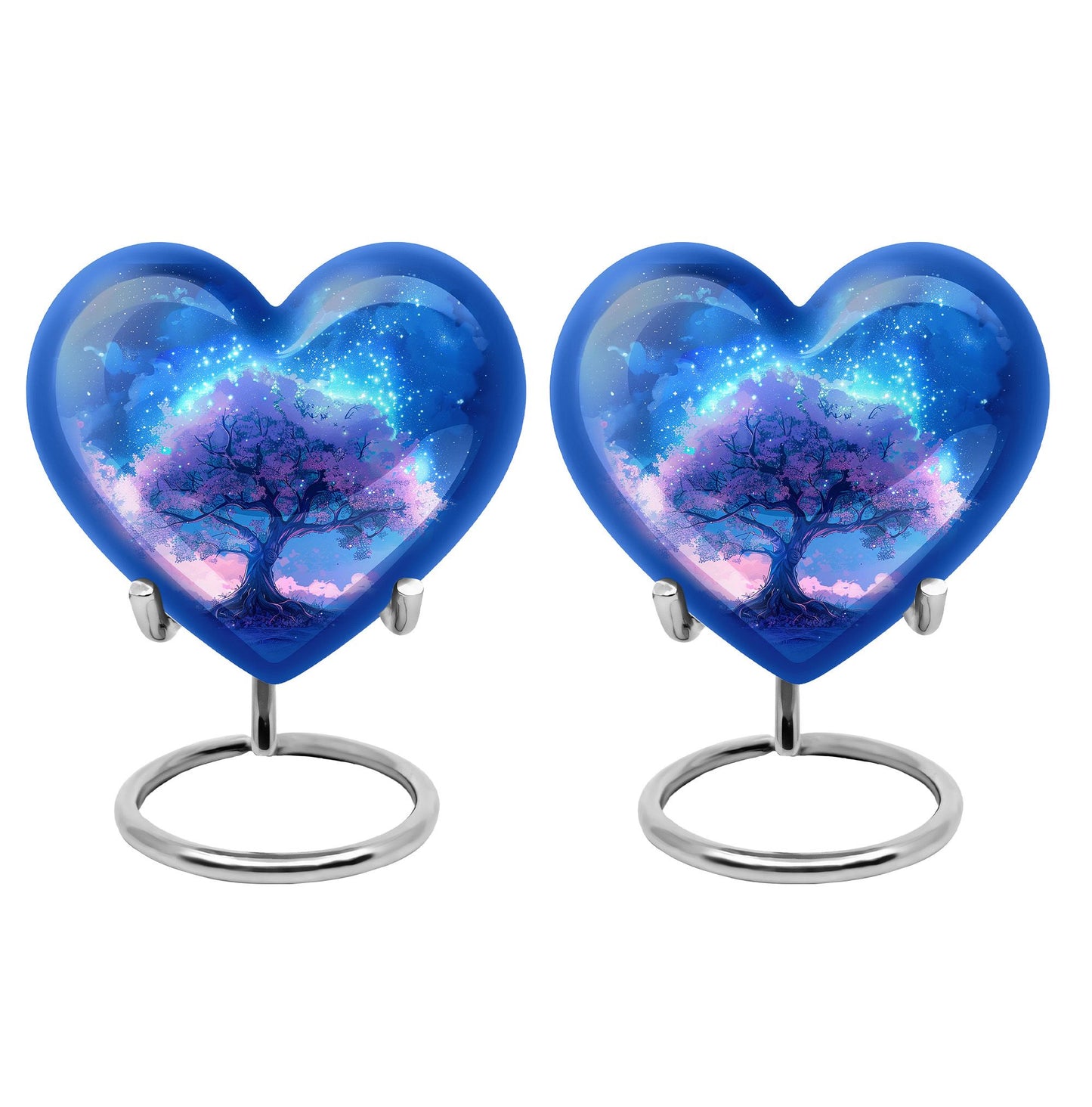 Blue Personalized Tree of Life Cremation Urn for Human Ashes - 10-inch, 200 cu in - Yatskia