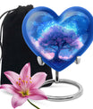 Tree of Life Burial Urn – Beautiful Artistic Blue Urn For Funeral Ashes
