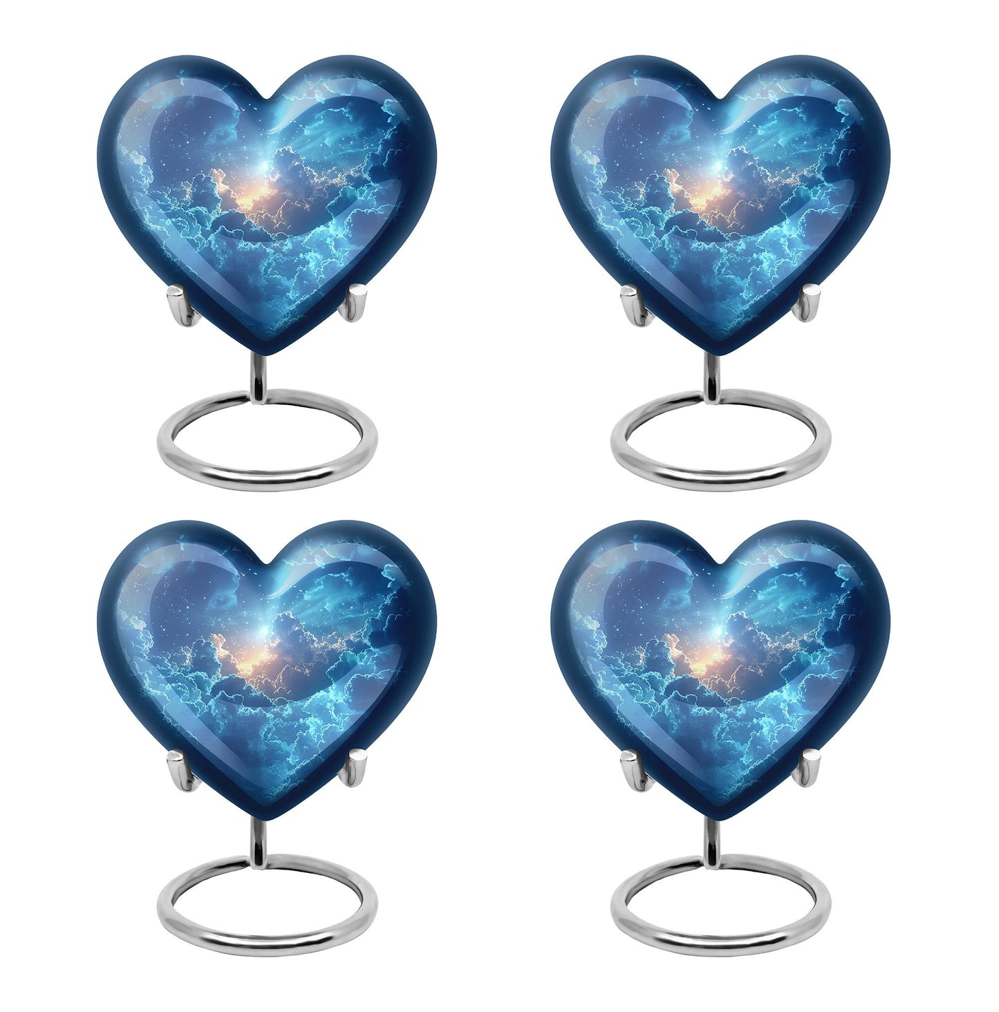 Blue Personalized Blue Cremation Urn for Human Ashes - 10-inch, 200 cu in - Yatskia