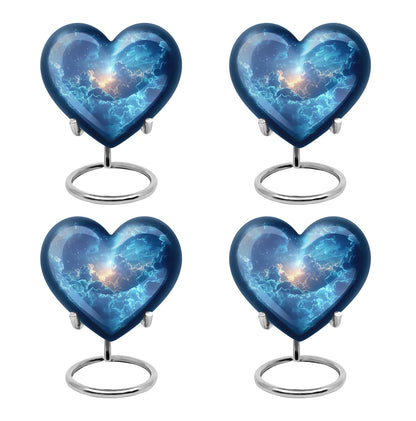 Blue Personalized Blue Cremation Urn for Human Ashes - 10-inch, 200 cu in - Yatskia
