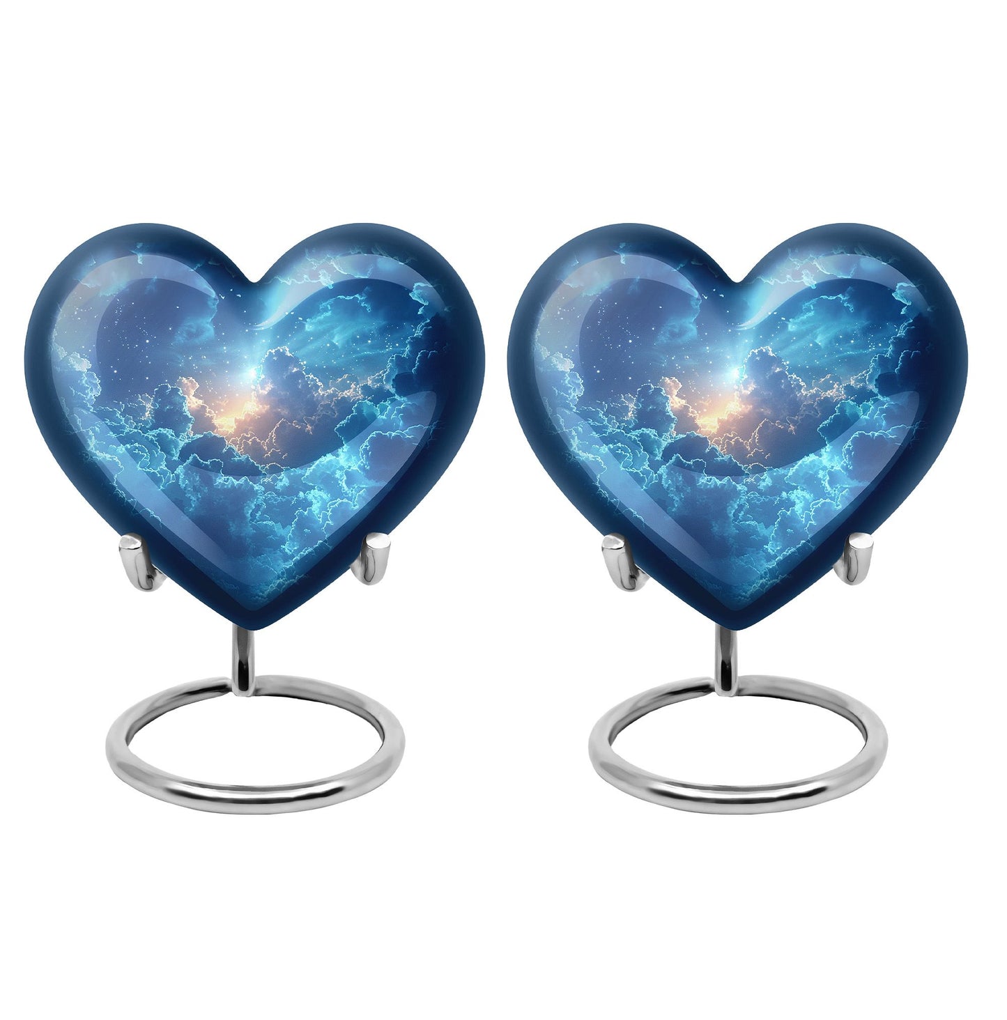 Blue Personalized Blue Cremation Urn for Human Ashes - 10-inch, 200 cu in - Yatskia