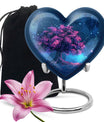 Night Pink Tree Cremation Urn - Beautiful Night Sky Burial Urn For Women