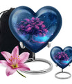 Night Pink Tree Cremation Urn - Beautiful Night Sky Burial Urn For Women