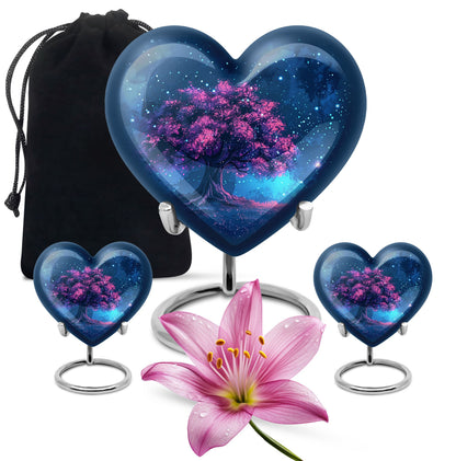 Pink Personalized Star Cremation Urn for Women - 10-inch, 200 cu in - Yatskia