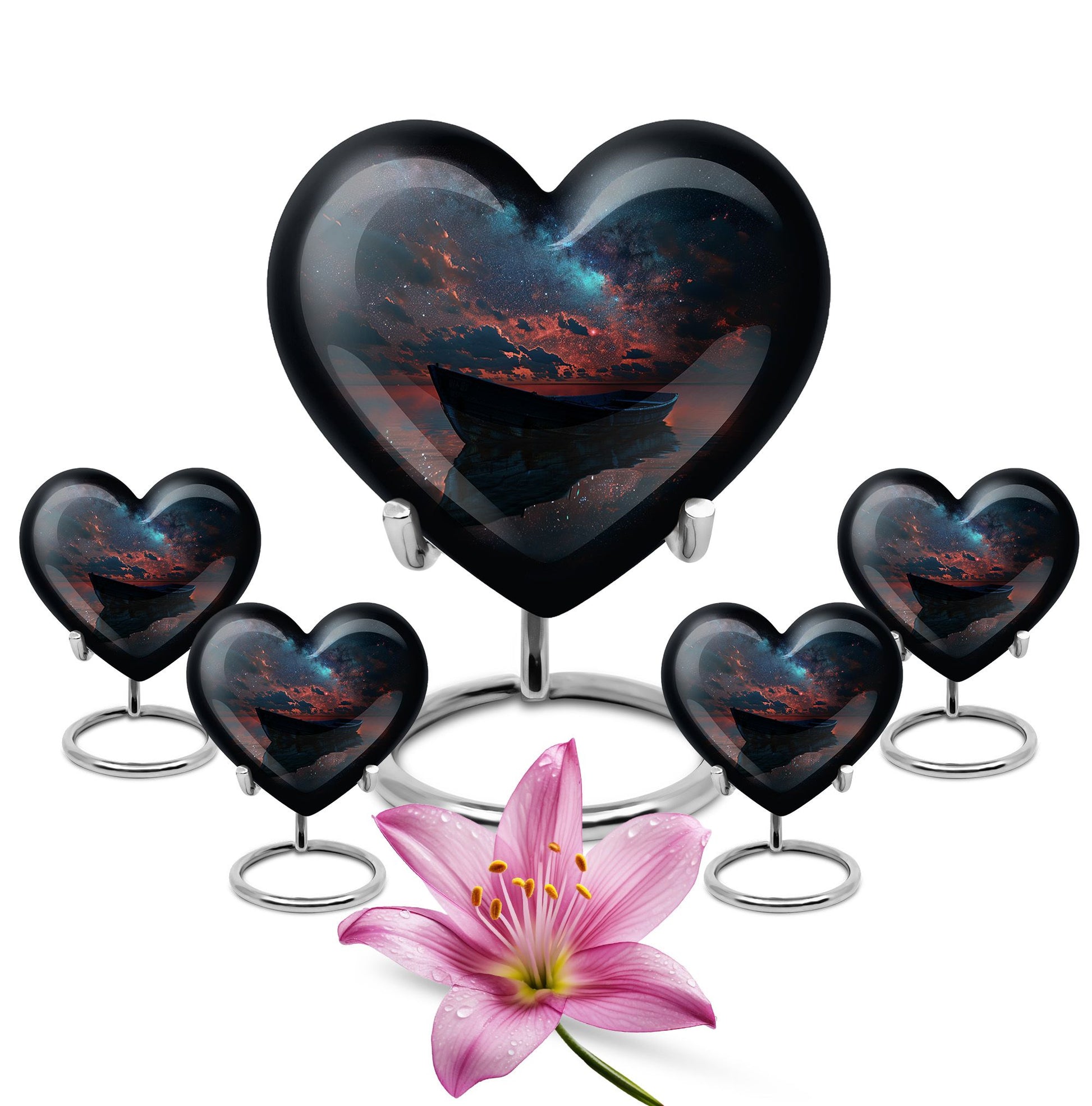 Boat Night Sky Urn – Celestial Vessel Design for Memorial Keepsakes