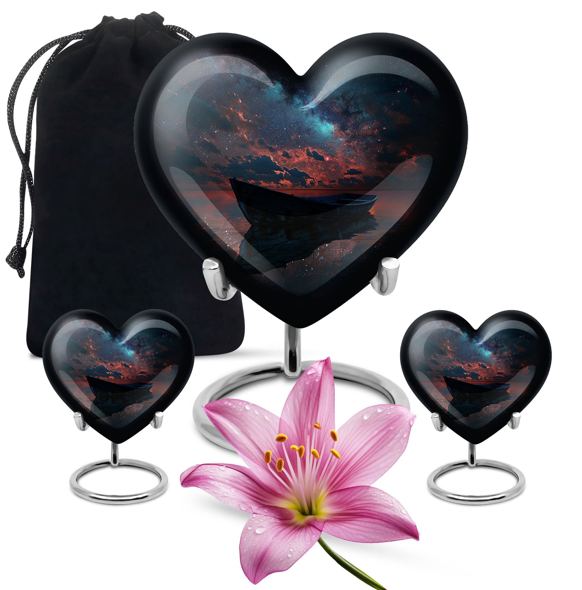 Boat Night Sky Urn – Celestial Vessel Design for Memorial Keepsakes