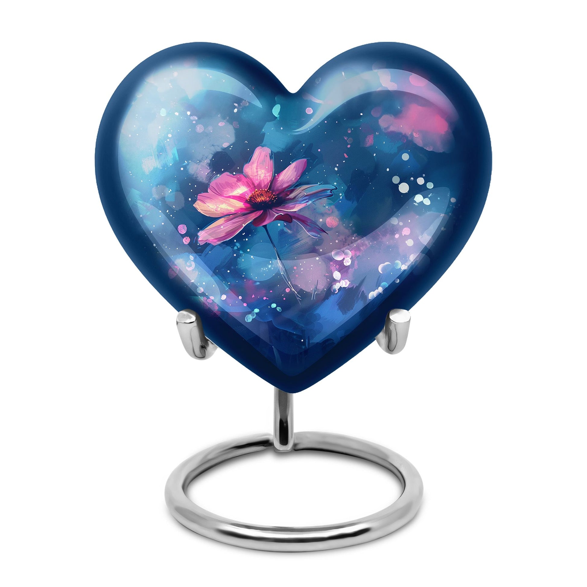 Beautiful Pink Flower Cremation Urn for Ashes - Decorative Unique Urn For Women