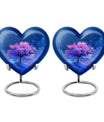 Blue Floral Tree Cremation Urn - Large Urns For Human Ashes