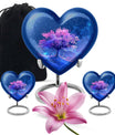Blue Floral Tree Cremation Urn - Large Urns For Human Ashes