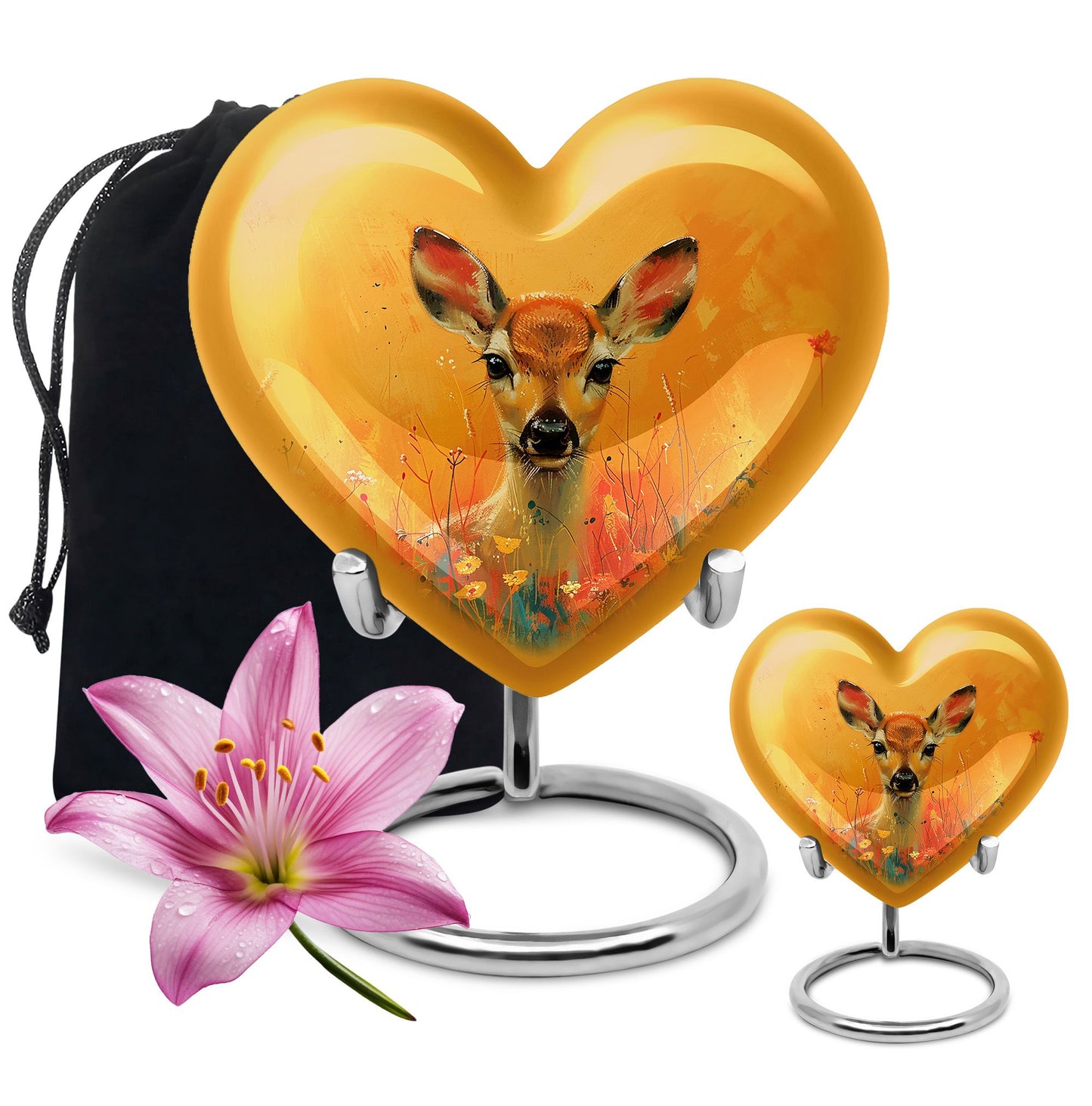 Personalized Deer Cremation Urn for Mom - 10-inch, 200 cu in - Yatskia