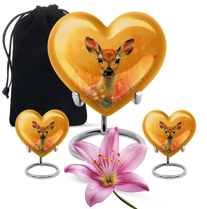Personalized Deer Cremation Urn for Mom - 10-inch, 200 cu in - Yatskia