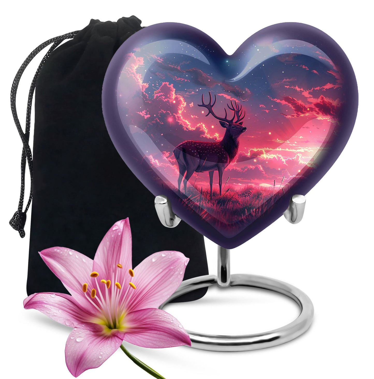Personalized Deer Cremation Urn for Women - 10-inch, 200 cu in - Yatskia