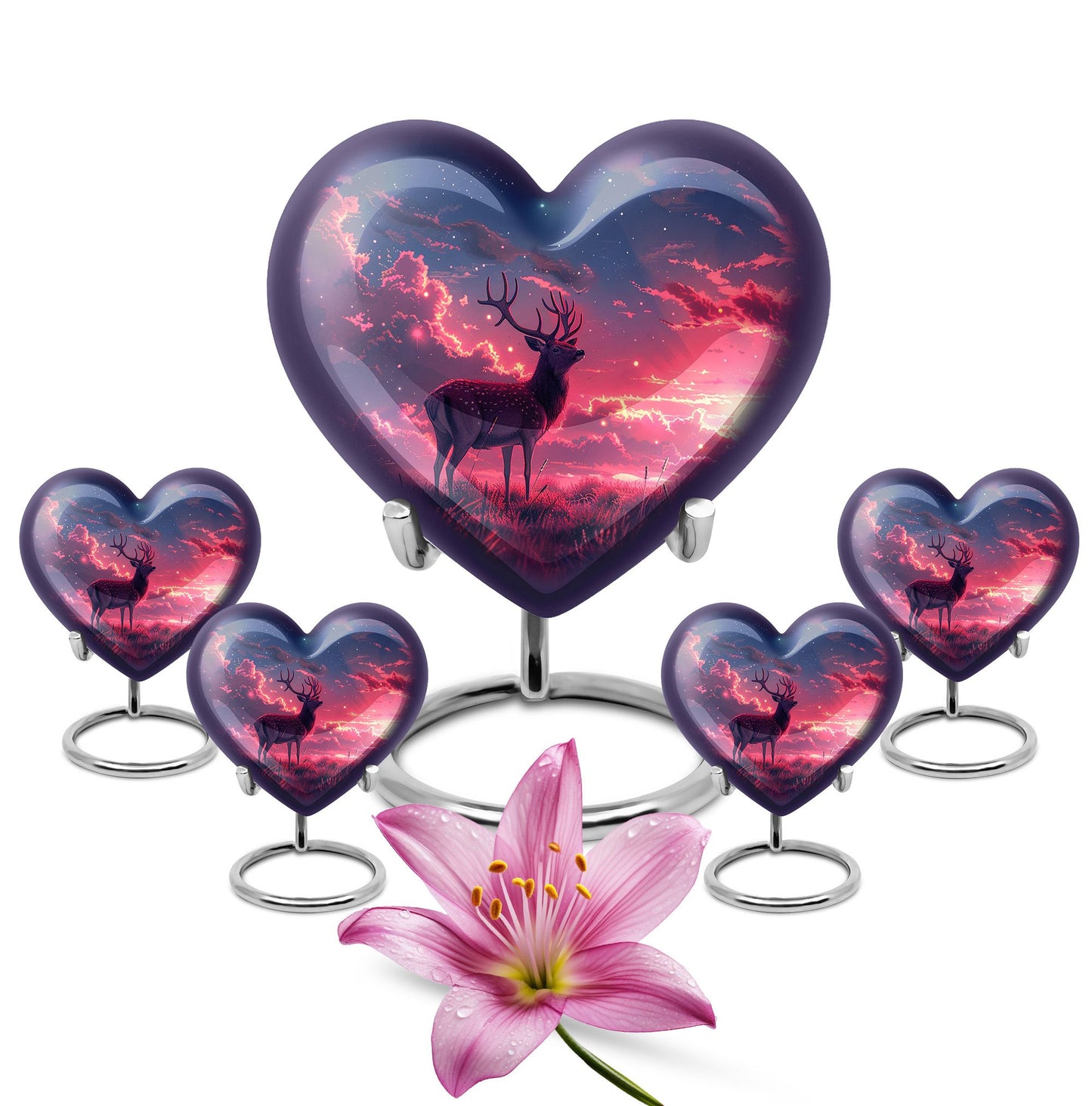 Personalized Deer Cremation Urn for Women - 10-inch, 200 cu in - Yatskia