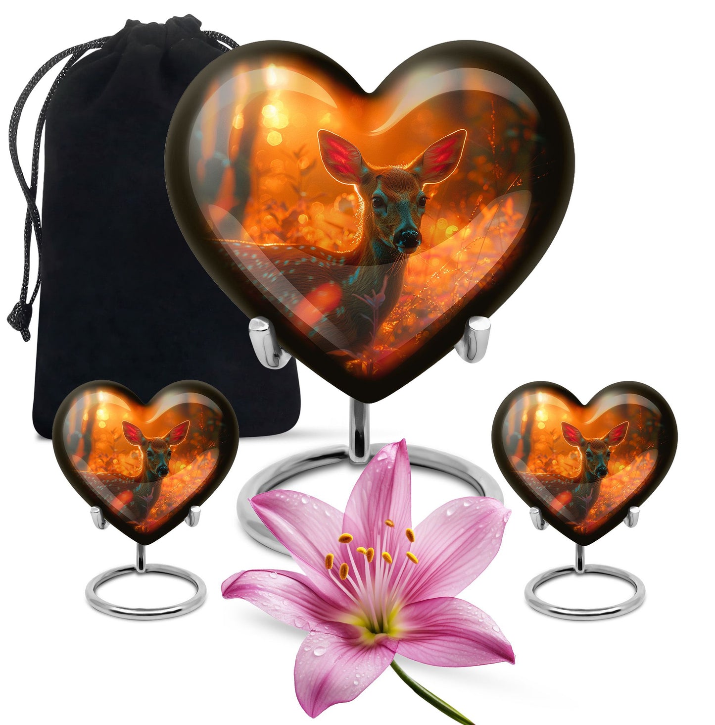 Personalized Deer Cremation Urn for Human Ashes - 10-inch, 200 cu in - Yatskia