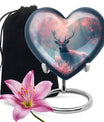 Elegant Pink Deer Cremation Urn – Beautiful Wildlife Memorial Urn for Ashes