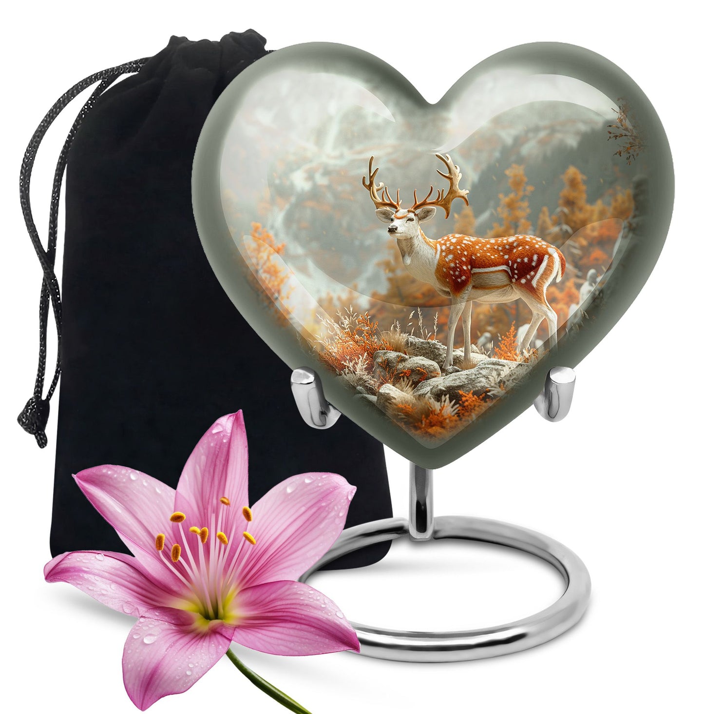 Personalized Deer Cremation Urn for Human Ashes - 10-inch, 200 cu in - Yatskia