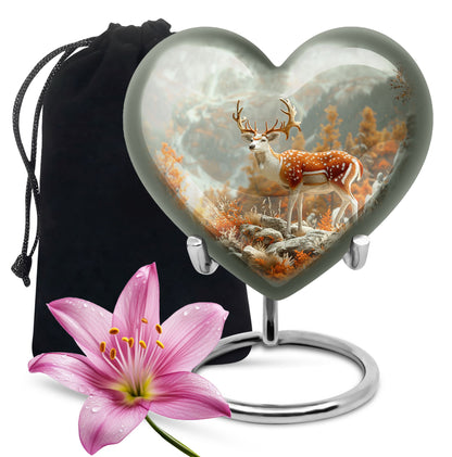 Personalized Deer Cremation Urn for Human Ashes - 10-inch, 200 cu in - Yatskia