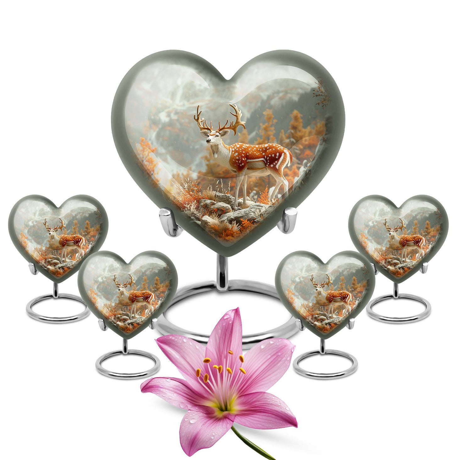 Personalized Deer Cremation Urn for Human Ashes - 10-inch, 200 cu in - Yatskia