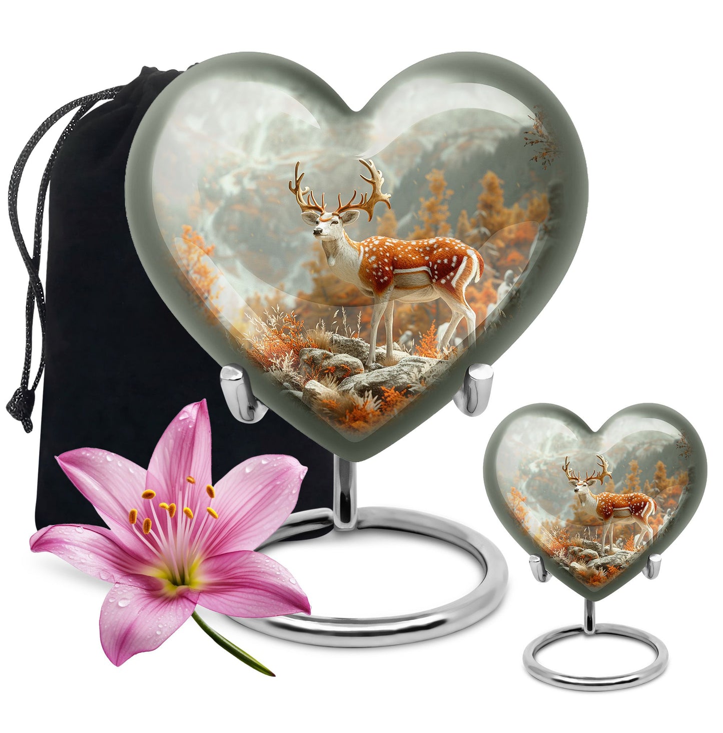 Personalized Deer Cremation Urn for Human Ashes - 10-inch, 200 cu in - Yatskia