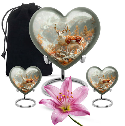 Personalized Deer Cremation Urn for Human Ashes - 10-inch, 200 cu in - Yatskia