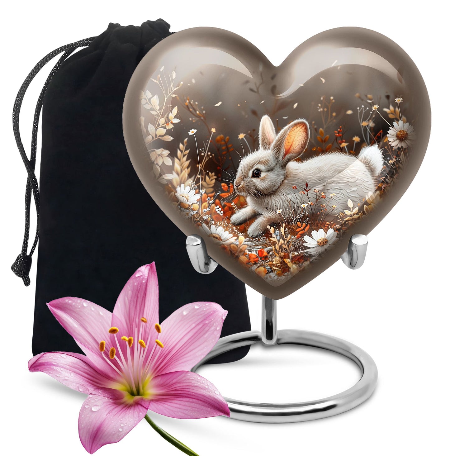 Personalized Rabbit Memorial Urn for Pet Ashes - 10-inch, 200 cu in - Yatskia