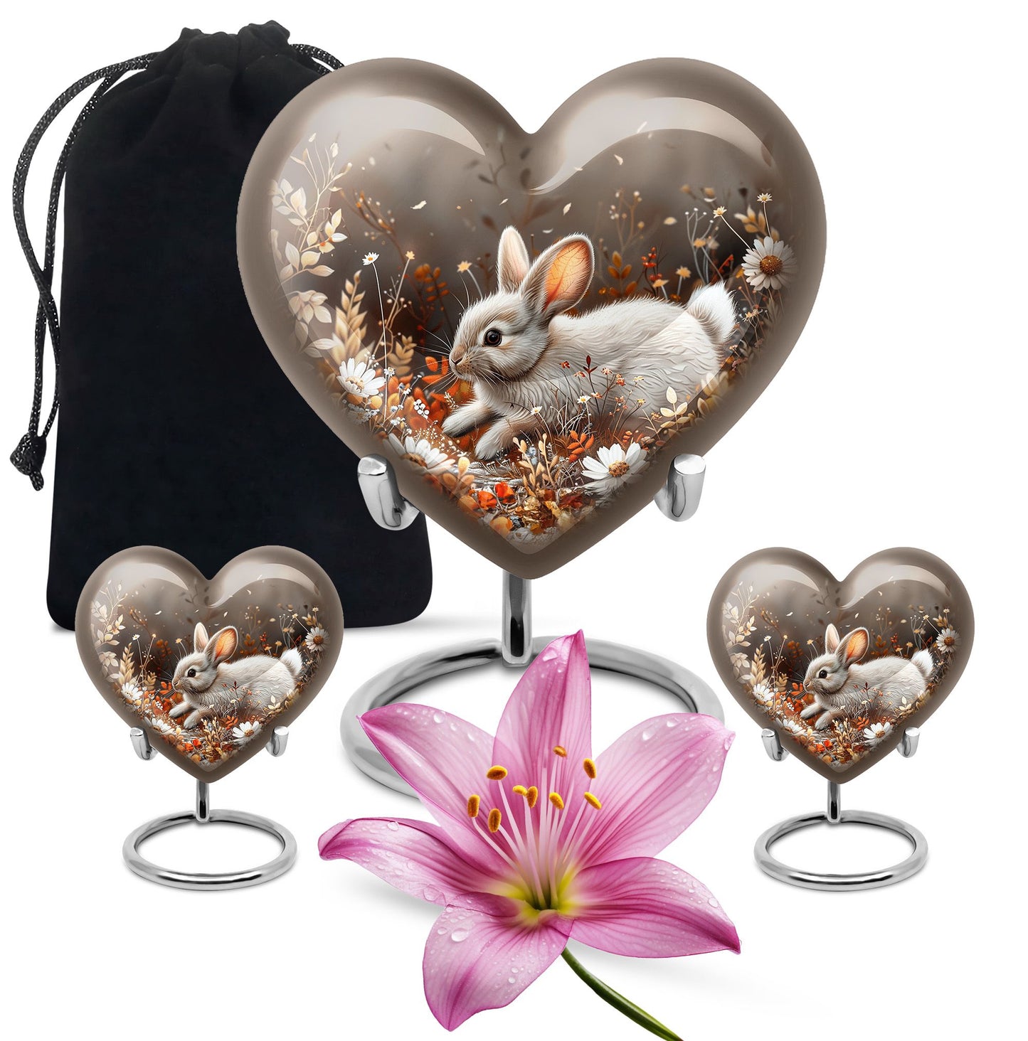 Personalized Rabbit Memorial Urn for Pet Ashes - 10-inch, 200 cu in - Yatskia