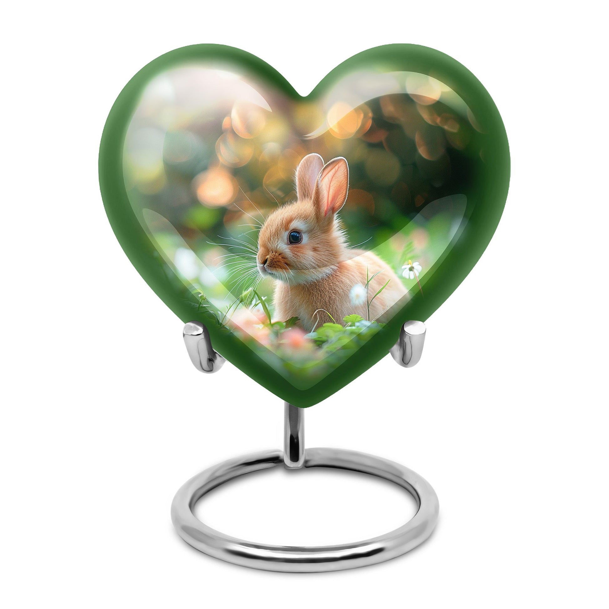 Green Baby Bunny Rabbit Urn – Beautiful Memorial for Pet Rabbits