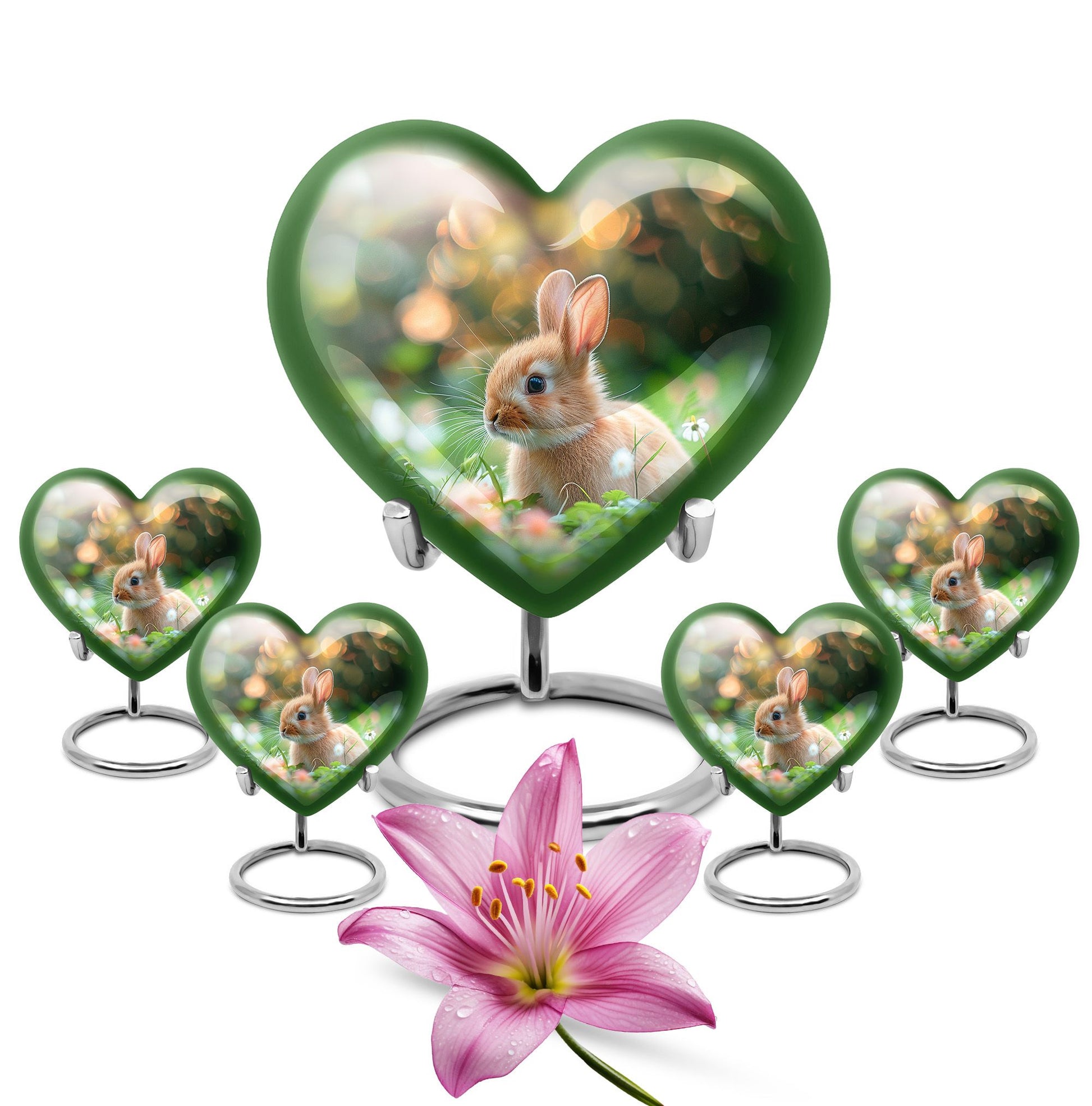 Green Baby Bunny Rabbit Urn – Beautiful Memorial for Pet Rabbits