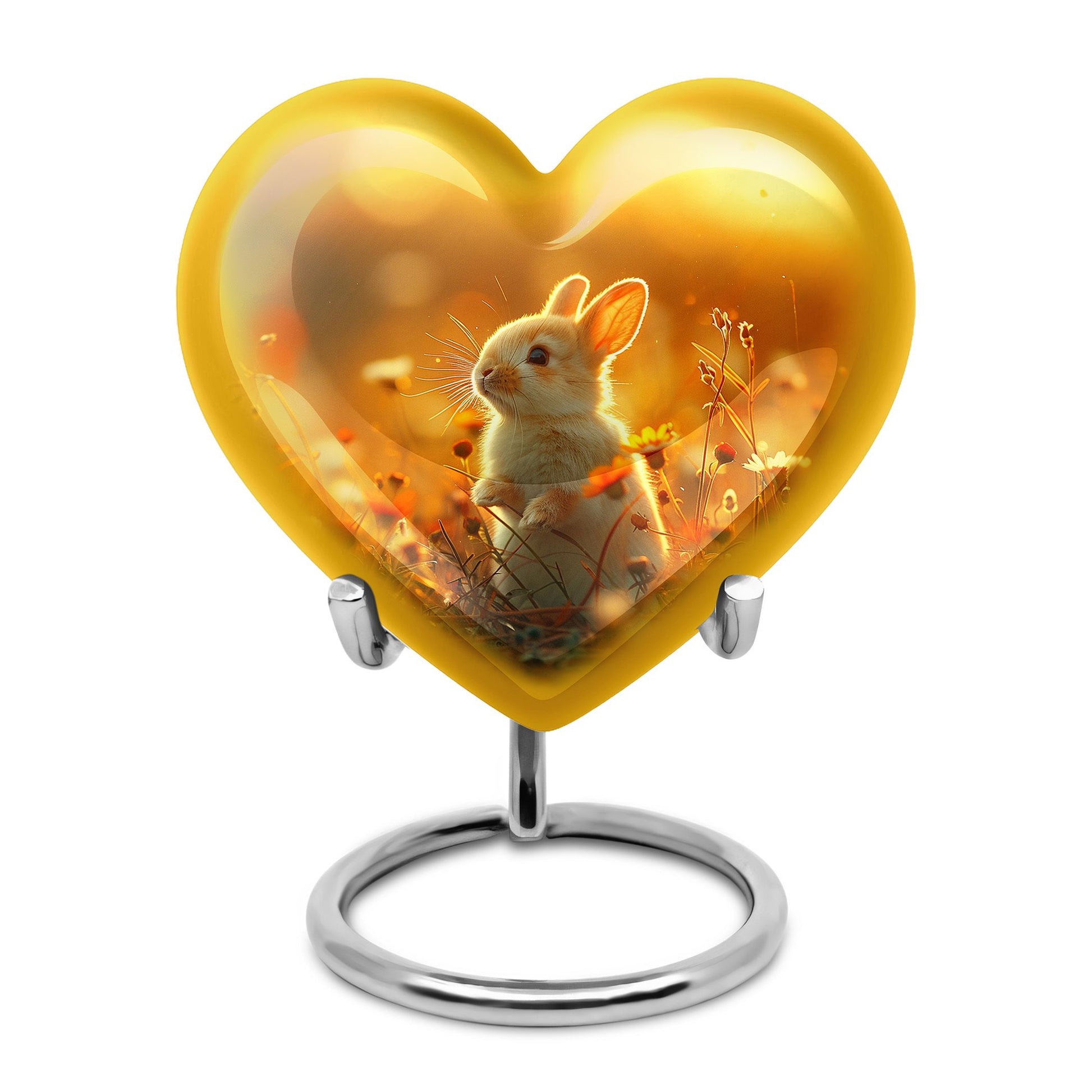 Sunset Baby Bunny Rabbit Urn - Beautiful Memorial For Pets Ashes