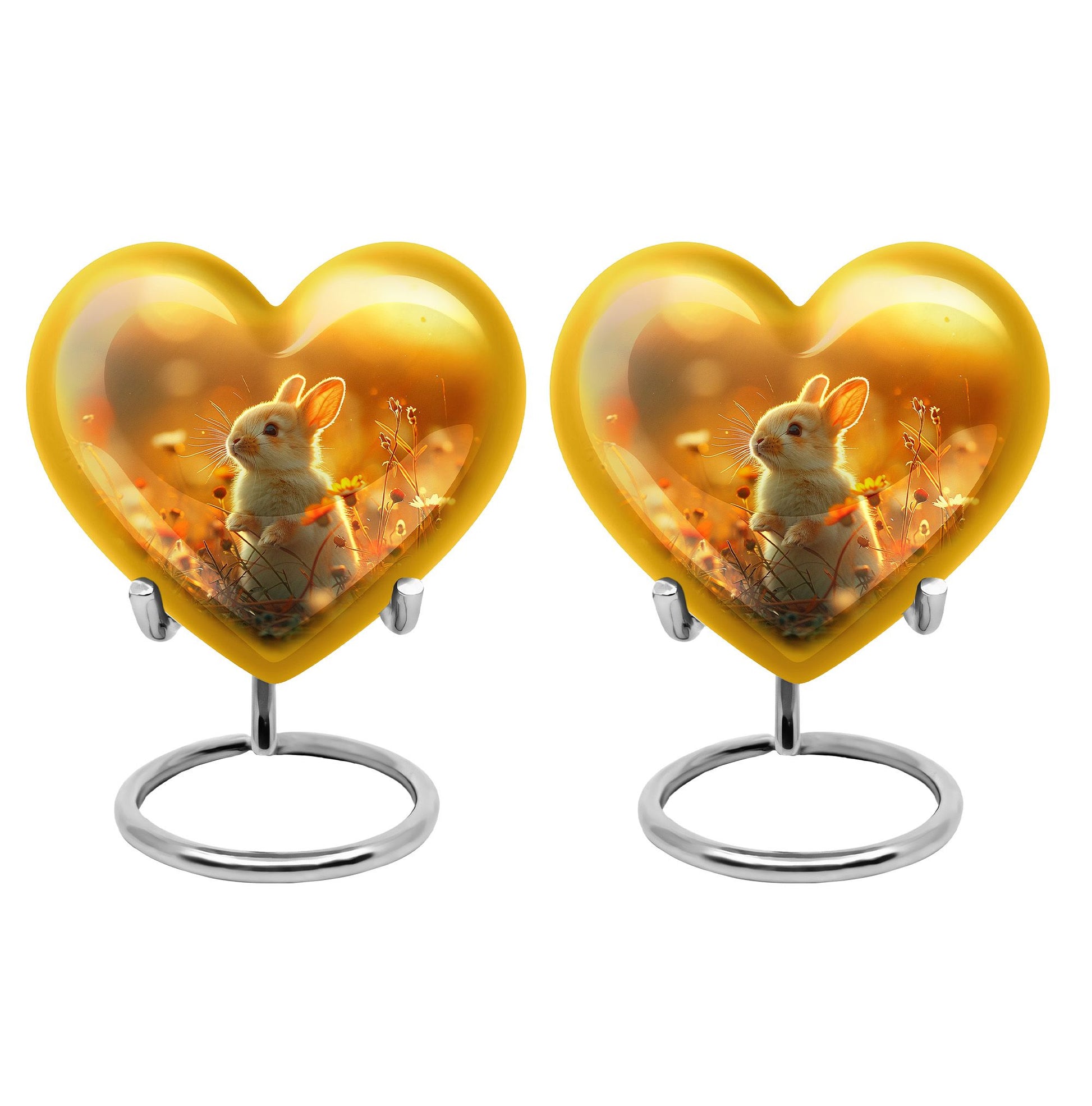 Sunset Baby Bunny Rabbit Urn - Beautiful Memorial For Pets Ashes