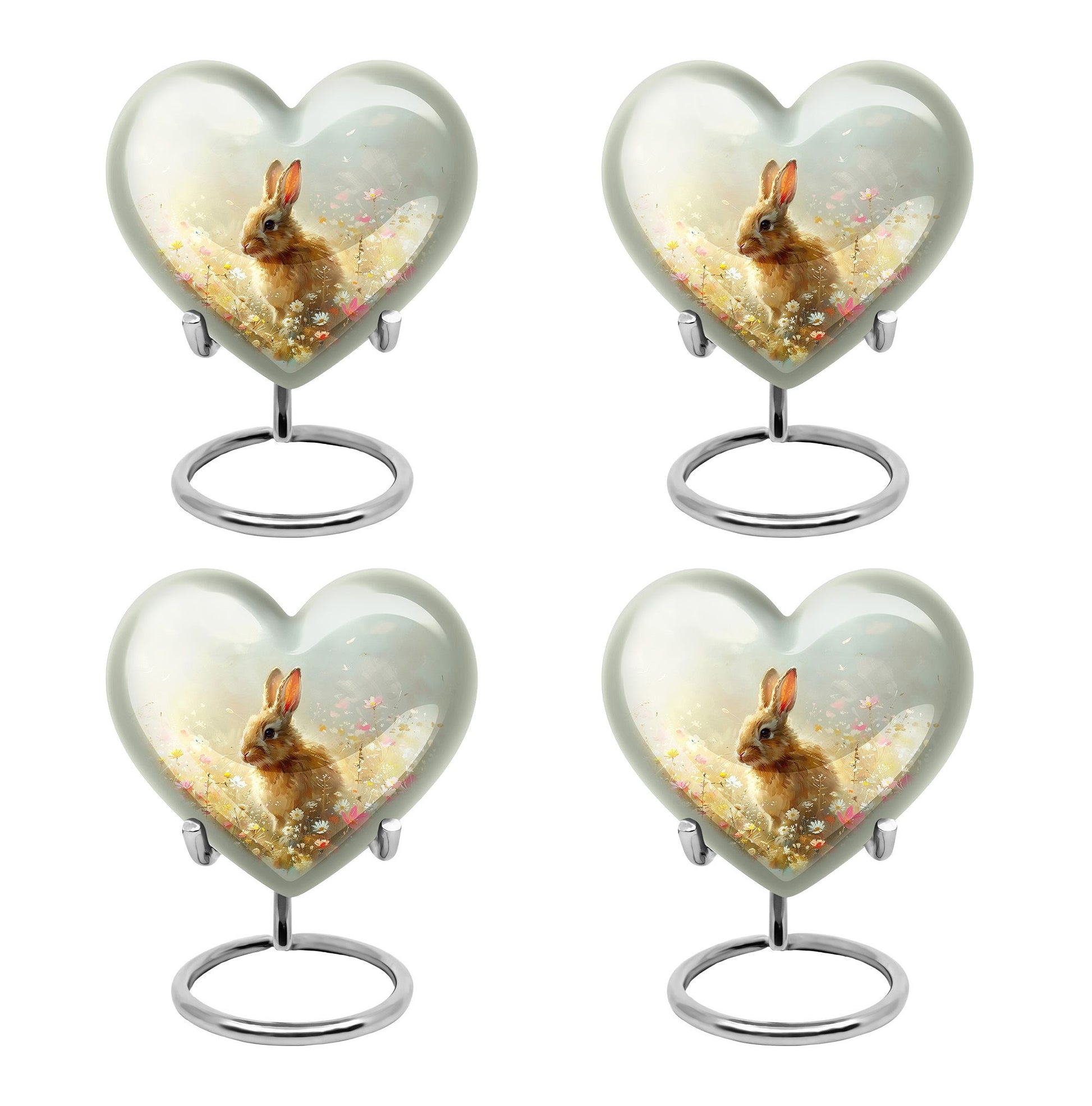 Baby Bunny Rabbit Urn – Beautiful Floral Design Memorial for Pet Remains