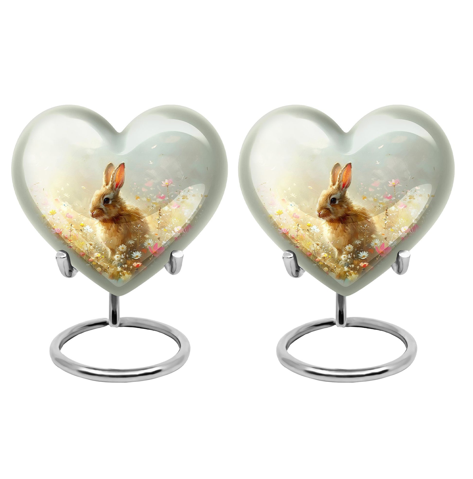 Baby Bunny Rabbit Urn – Beautiful Floral Design Memorial for Pet Remains