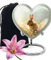 Baby Bunny Rabbit Urn – Beautiful Floral Design Memorial for Pet Remains
