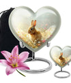 Baby Bunny Rabbit Urn – Beautiful Floral Design Memorial for Pet Remains