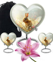 Baby Bunny Rabbit Urn – Beautiful Floral Design Memorial for Pet Remains