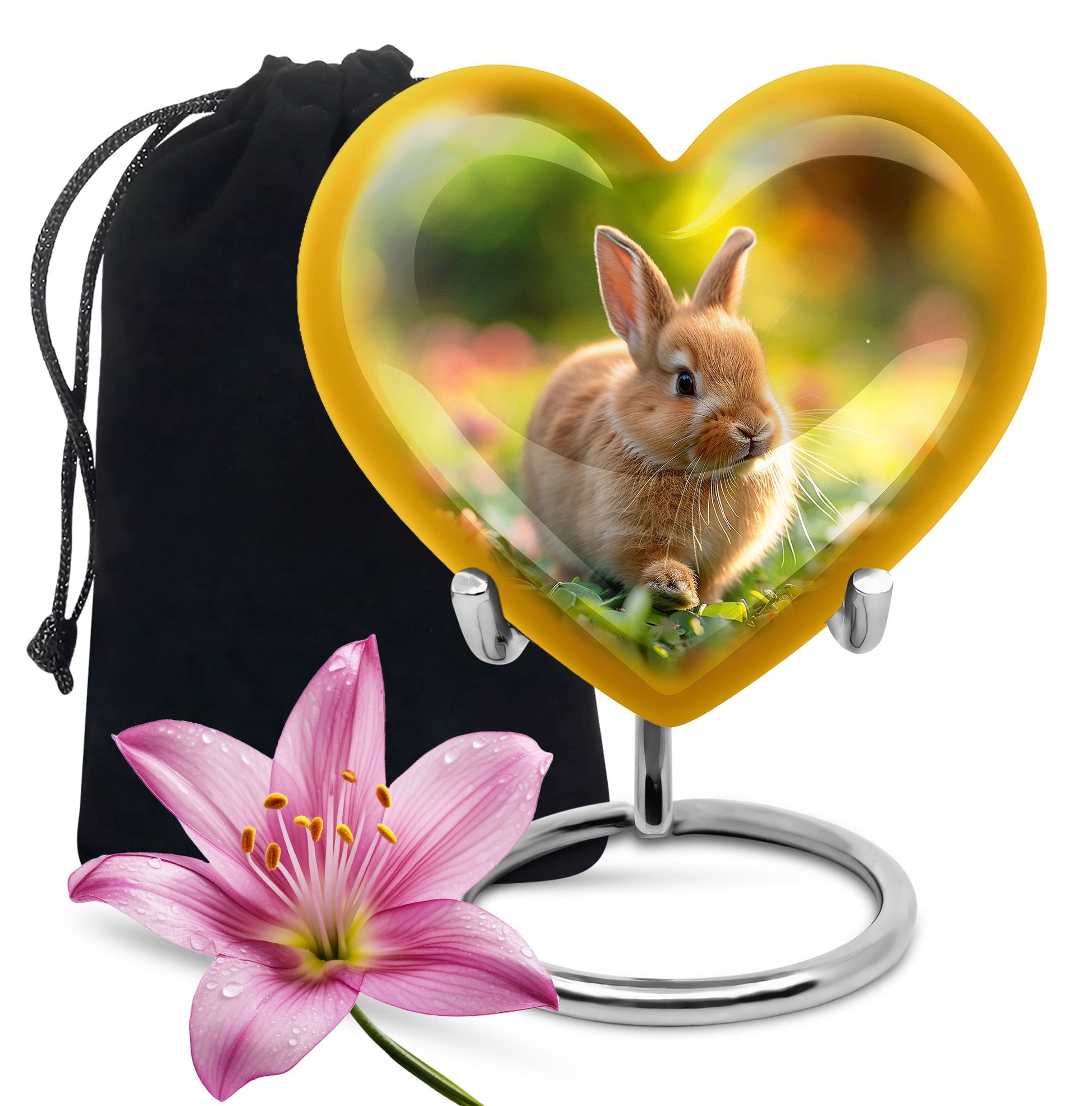 Bunny Rabbit Garden Urn - Beautiful Pet Memorial with Nature Design