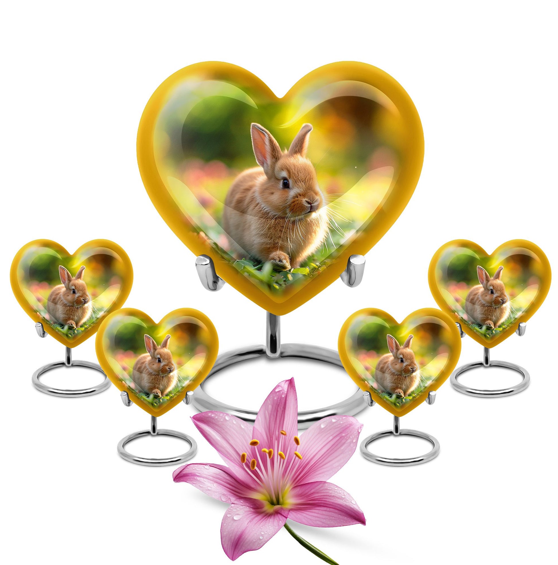 Bunny Rabbit Garden Urn - Beautiful Pet Memorial with Nature Design