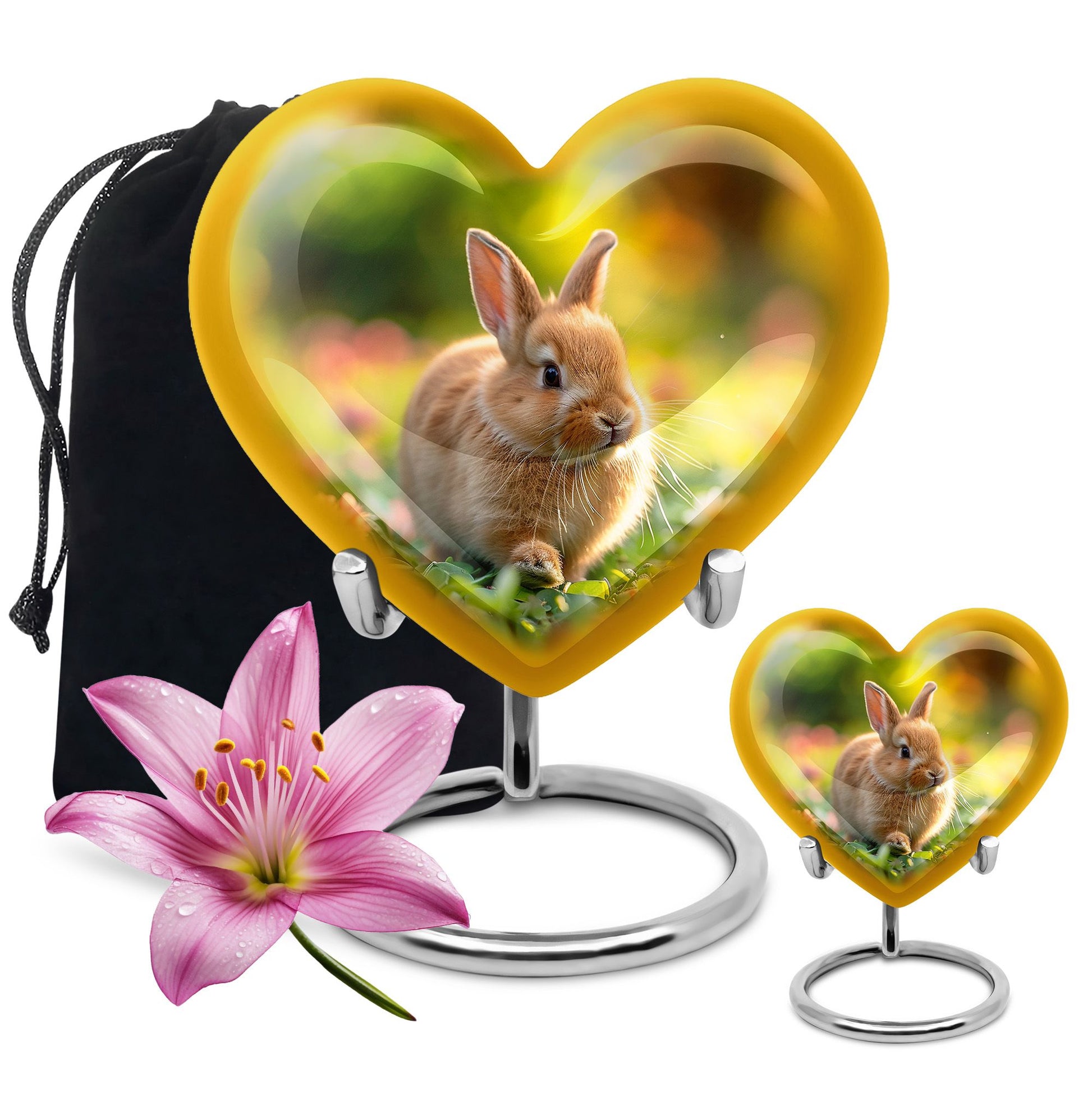 Bunny Rabbit Garden Urn - Beautiful Pet Memorial with Nature Design