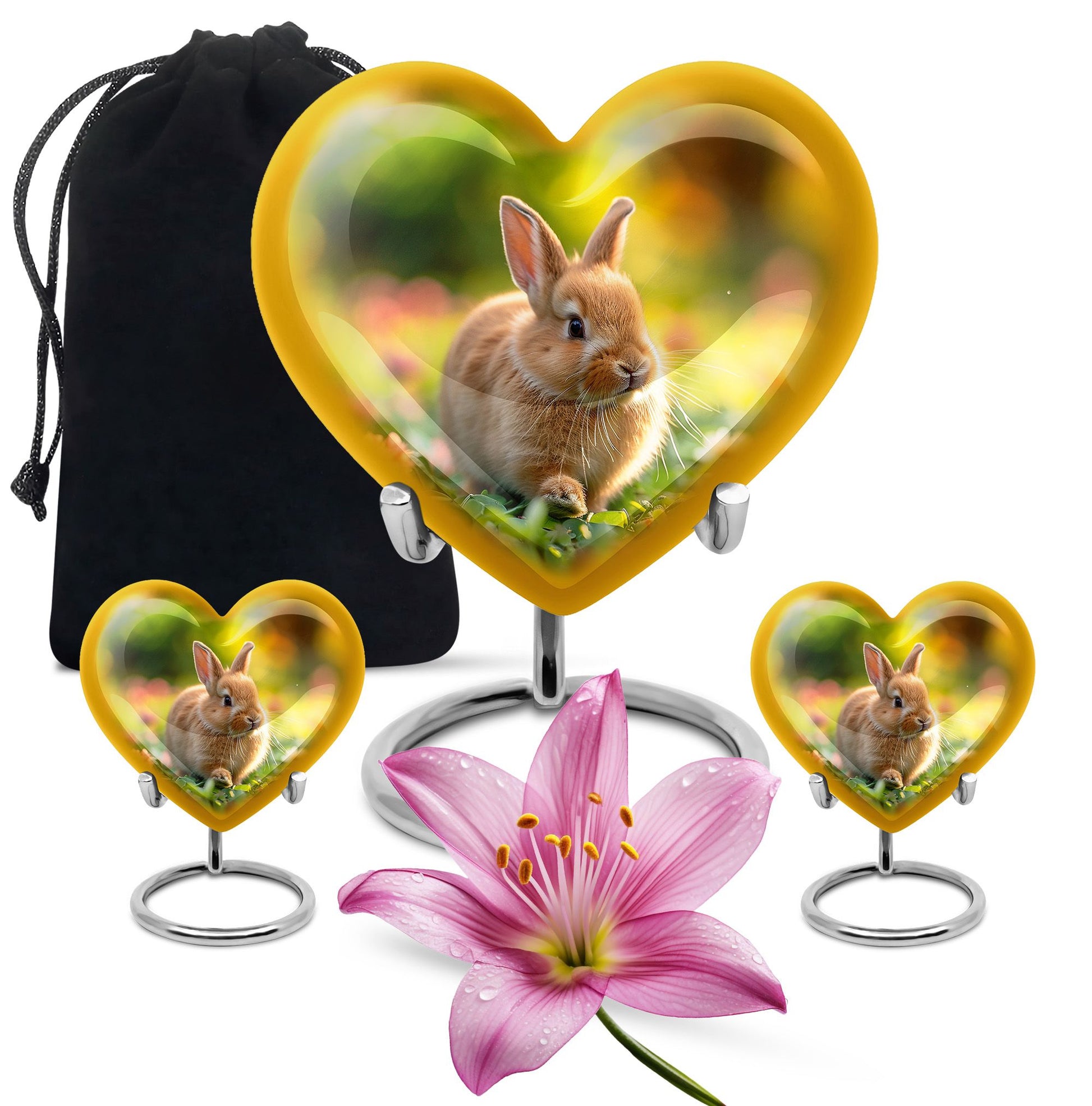 Bunny Rabbit Garden Urn - Beautiful Pet Memorial with Nature Design
