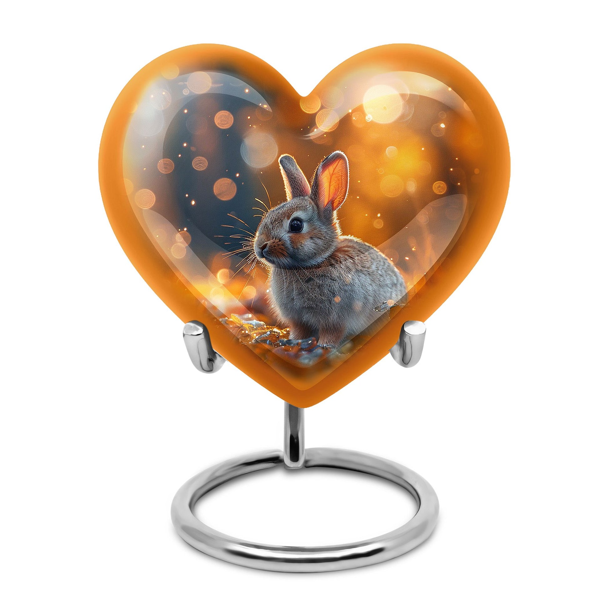 Golden Bunny Cremation Urn- Large Decorative Rabbit Urn For Ashes