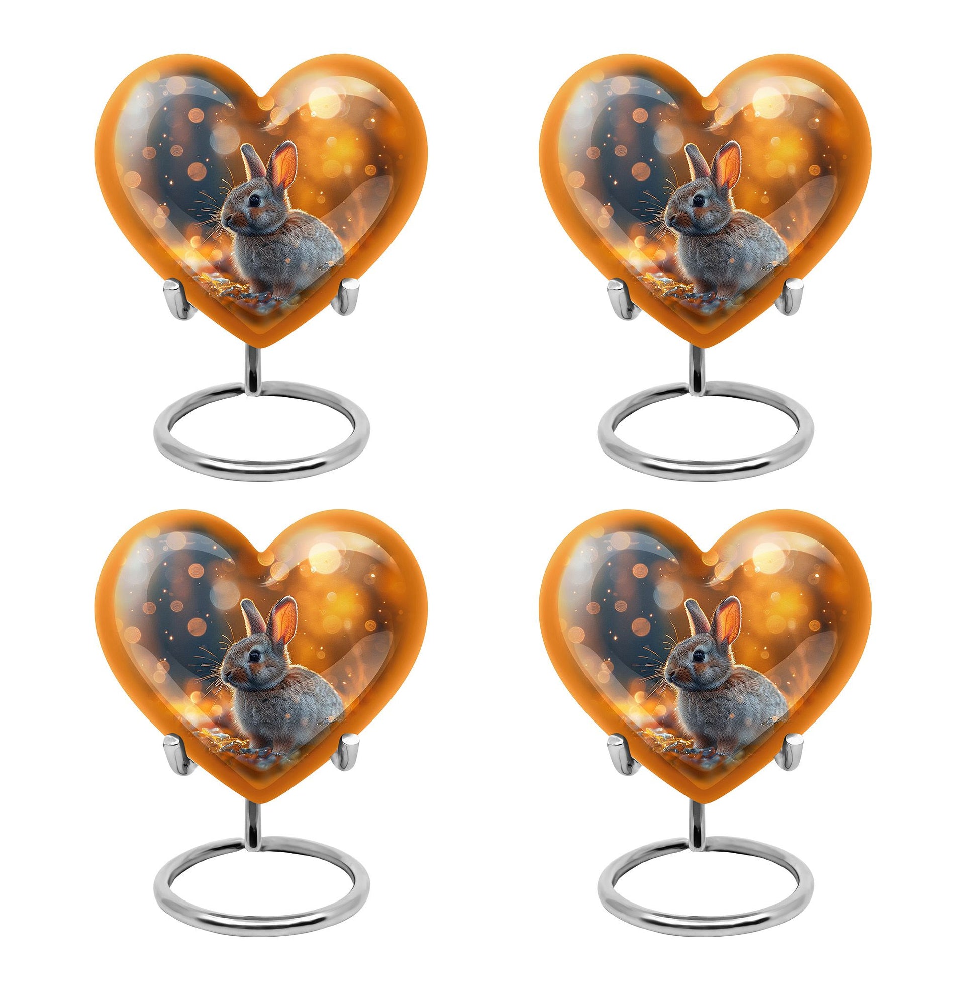 Golden Bunny Cremation Urn- Large Decorative Rabbit Urn For Ashes