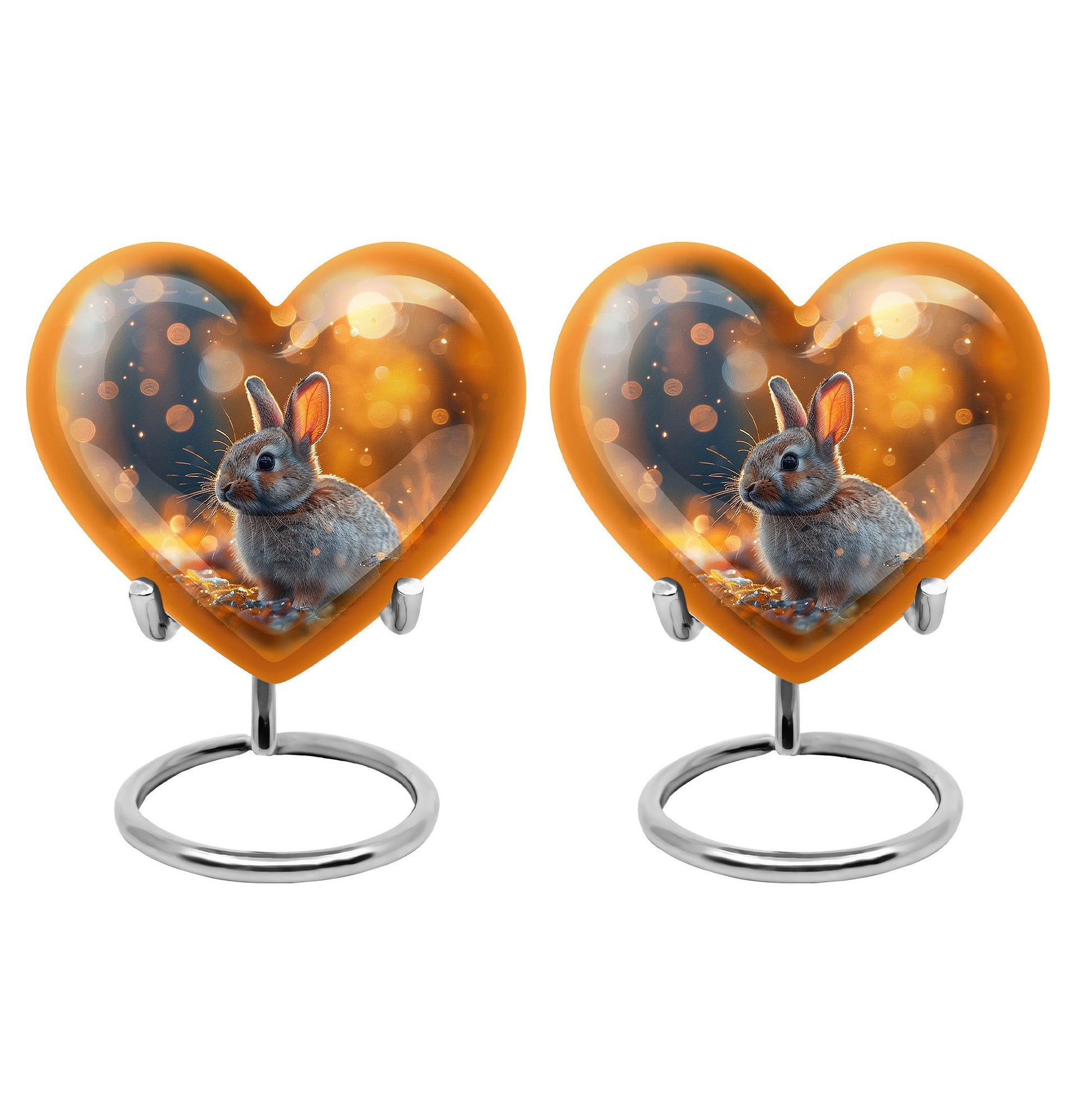 Golden Bunny Cremation Urn- Large Decorative Rabbit Urn For Ashes