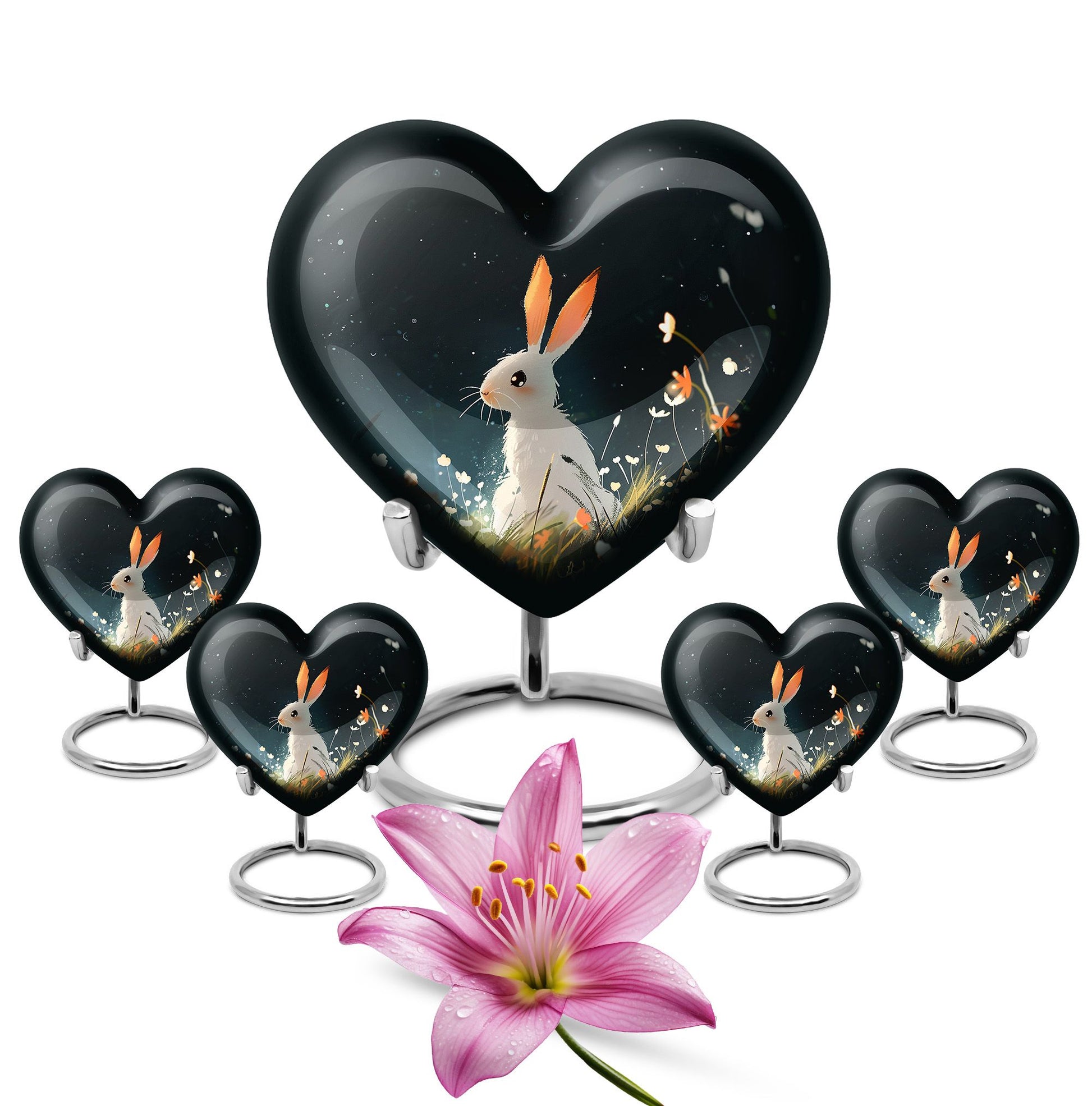 White Bunny Rabbit Burial Urn - Small Urn For Pet Ashes