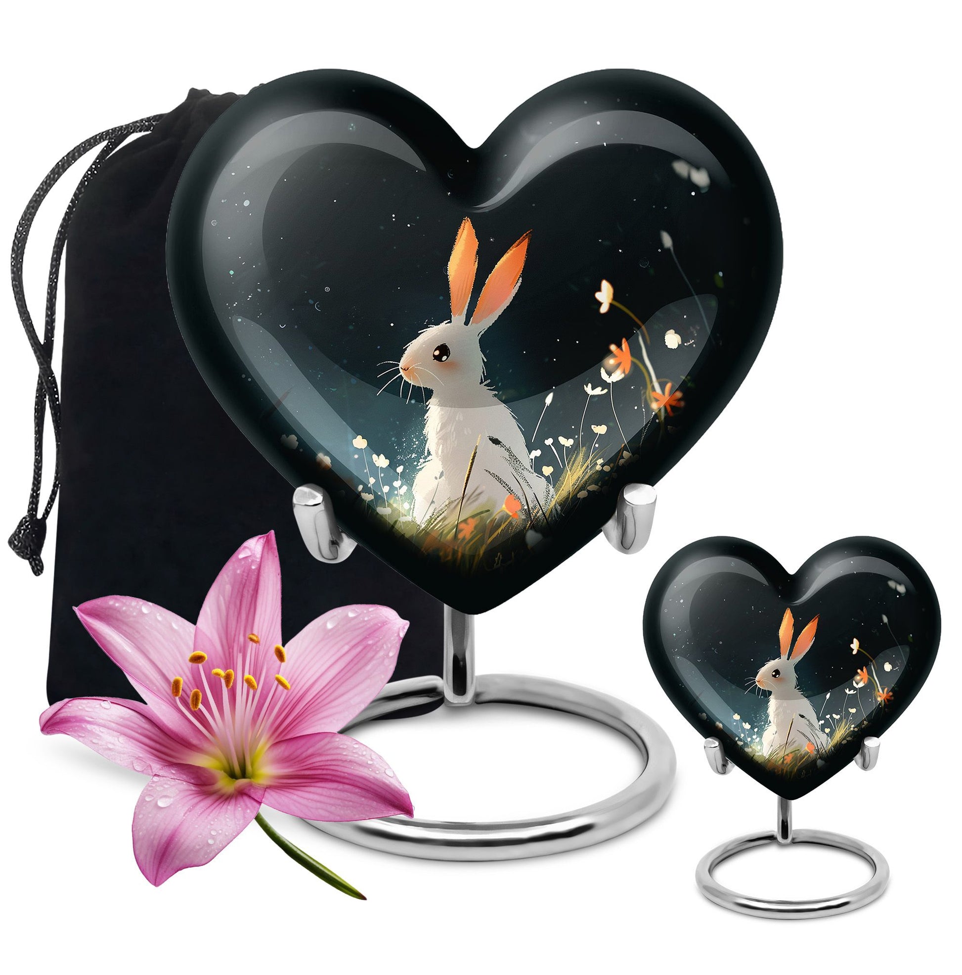 White Bunny Rabbit Burial Urn - Small Urn For Pet Ashes