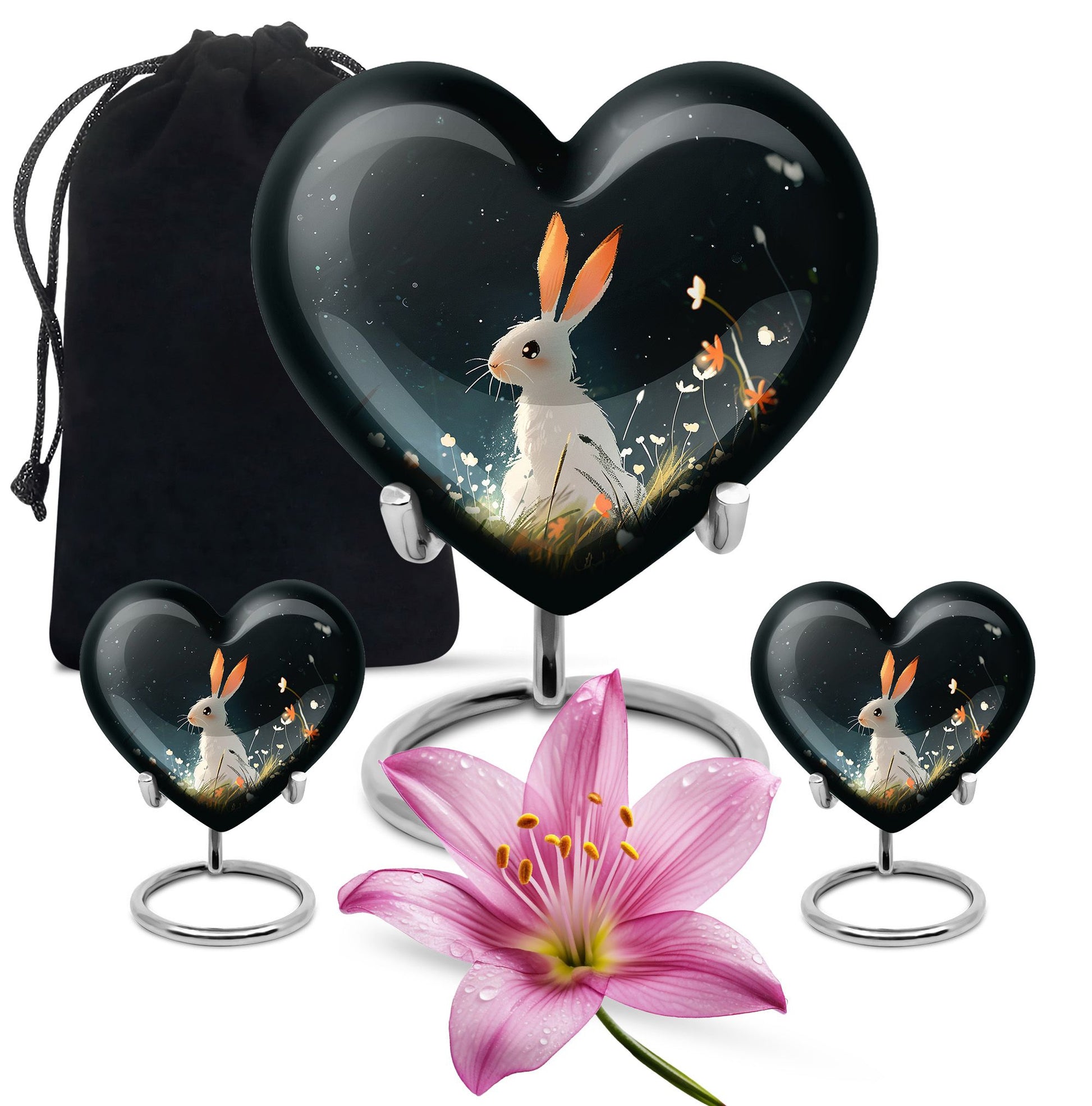 White Bunny Rabbit Burial Urn - Small Urn For Pet Ashes